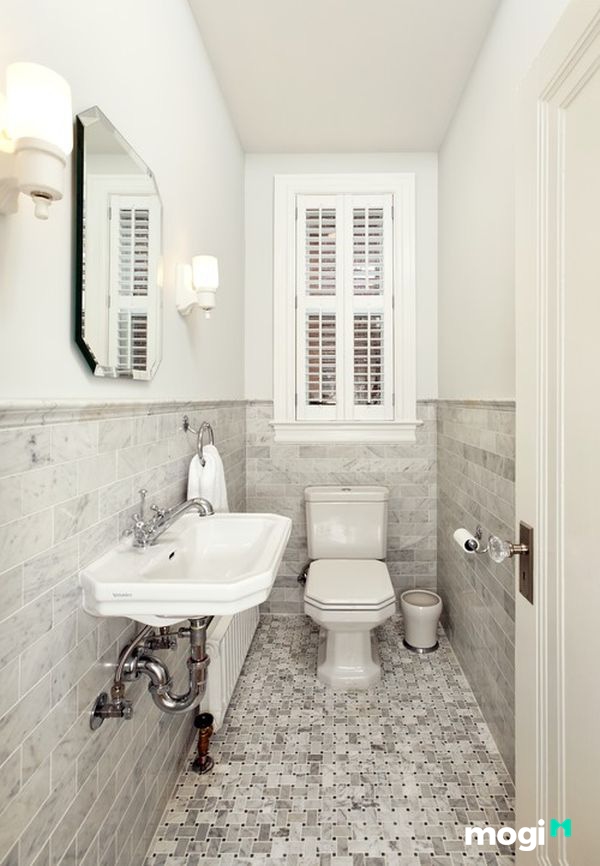 Kết hợp màu sắc phù hợp giúp không gian phòng tắm diện tích nhỏ có cảm giác rộng rãi hơn