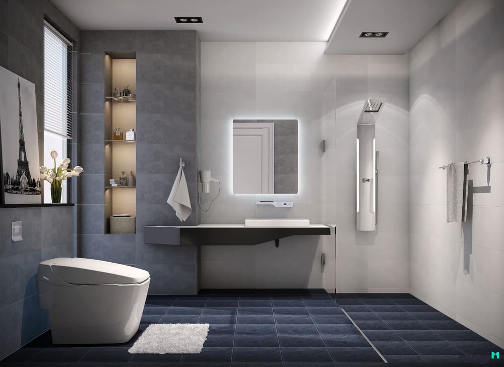 Những mẫu thiết kế phòng tắm đẹp với nội thất đơn giản ảnh 2