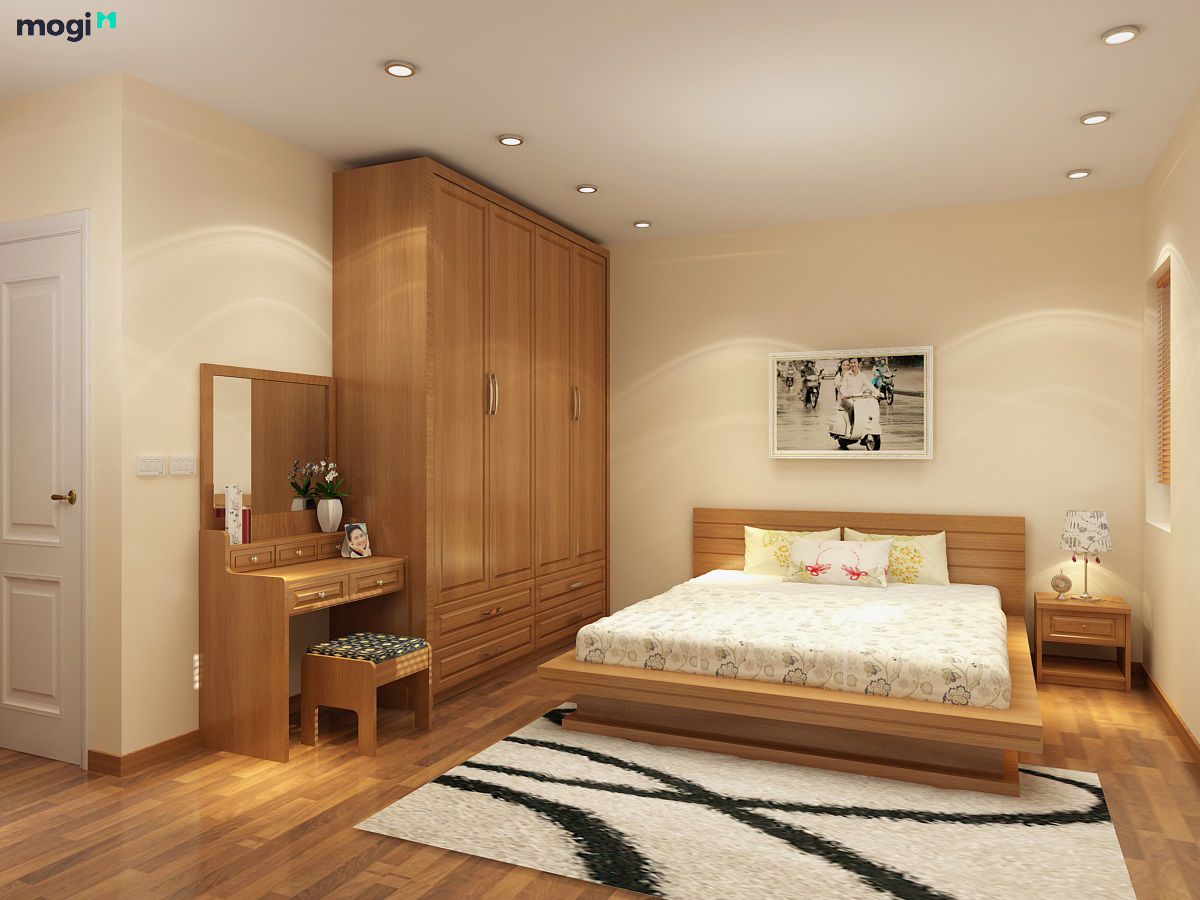 Xu hướng sử dụng thiết kế nội thất gỗ cho phòng ngủ chung cư | Mogi.vn