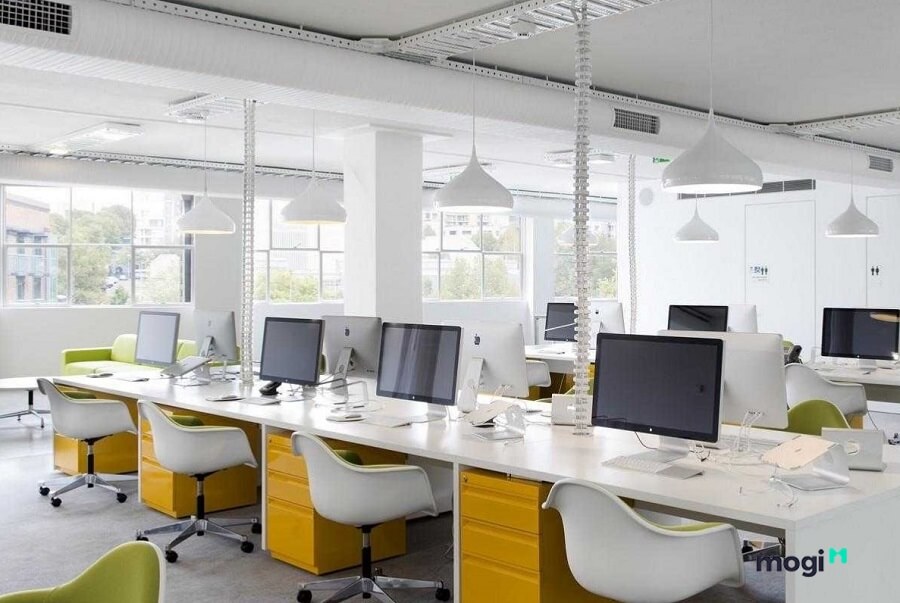 Diện tích văn phòng trống đa dạng từ 90 mét vuông đến 430 mét vuông.