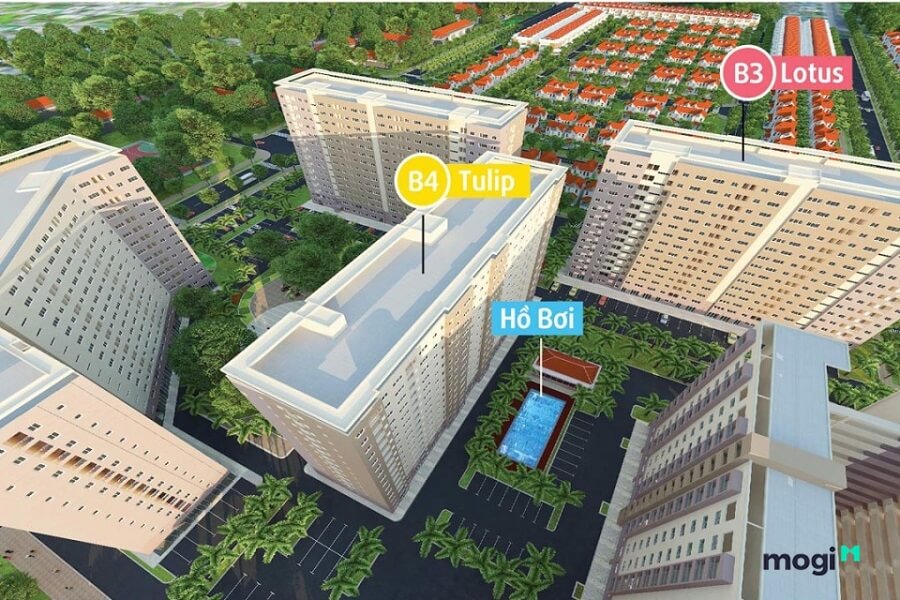 Green Town Bình Tân có tổng diện tích dự án căn hộ là 33,704.9m2.