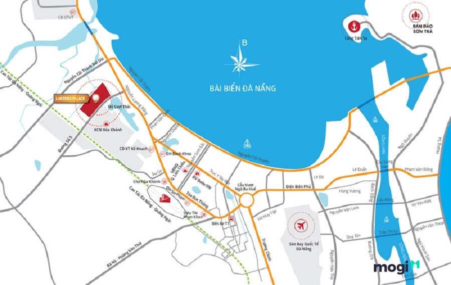Dự án tọa lạc ngay khu vực tiếp giáp của hai trục đường trọng yếu của thành phố tại Khu vực Tây Bắc Đà Nẵng.