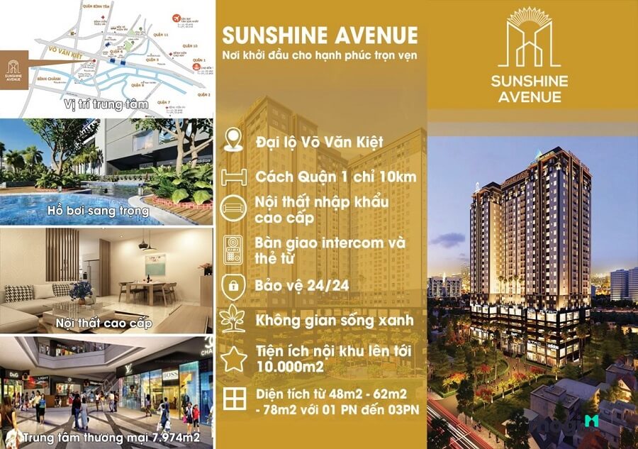 Dự án Sunshine Avenue là một dự án được thiết kế trở thành một chốn an cư hiện đại, với những tiện ích sống cao cấp.