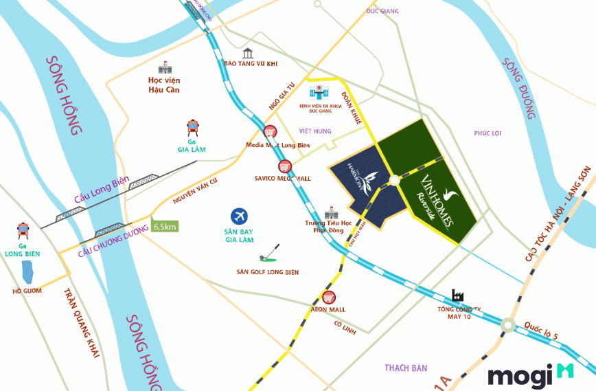 Chung cư Vinhomes Riverside tọa lạc tại cửa ngõ phía Đông Bắc Thủ đô Hà Nội.