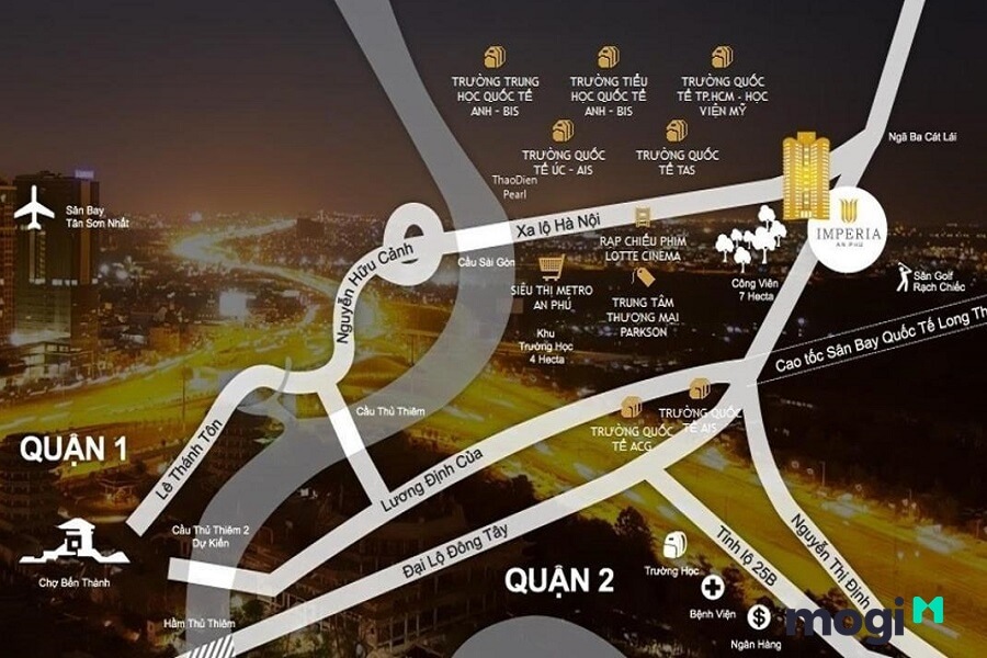 Dự án Imperia An Phú có vị trí đắc địa ngay giữa trục giao thông chính của Sài Gòn
