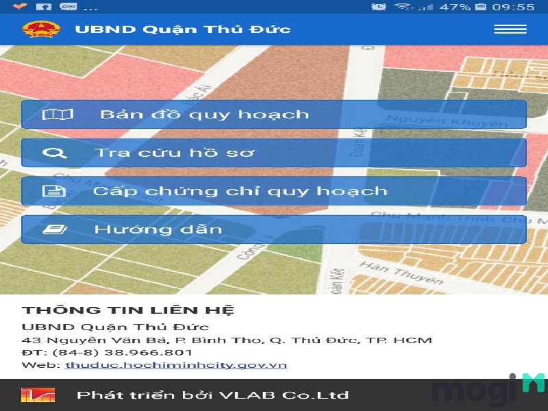Cách thức tra cứu tại app Thông tin quy hoạch Thủ Đức trên điện thoại di động
