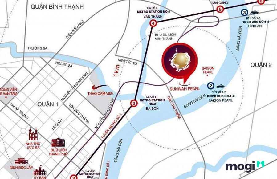 Dự án có vị trí đắc địa ngay tại số 90 đường Nguyễn Hữu Cảnh, Phường 22, Quận Bình Thạnh