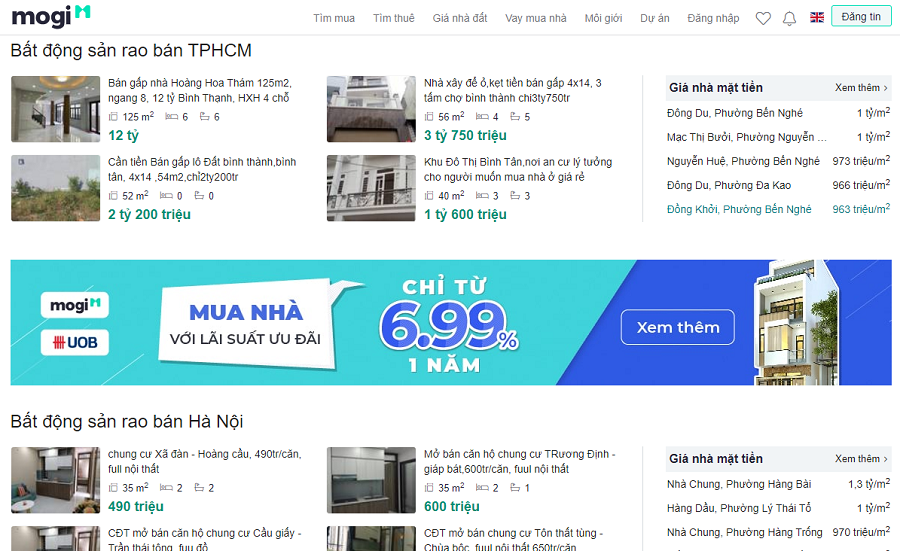 Mogi.vn - nơi bạn có thể tham khảo thông tin hoặc đăng tin rao bán bất động sản trên toàn quốc.