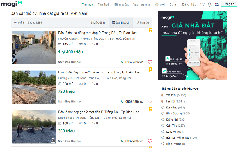 Ngay hôm nay hãy truy cập mogi.vn. Tại đây thường xuyên cập nhật những thông tin bất động sản mới, chính xác nhất.