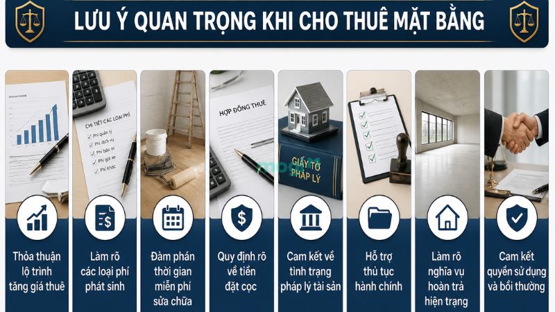 Cho thuê mặt bằng: Thủ tục và những điều cần biết 4 Một số lưu ý quan trọng khi cho thuê mặt bằng kinh doanh