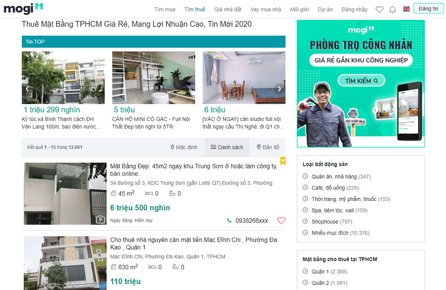 Tại Mogi.vn quý khách sẽ thỏa sức đăng tin cho thuê mặt bằng với lượt tương tác rất tốt.