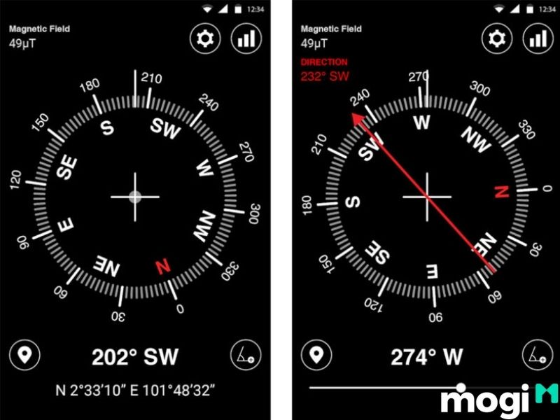 app xác định hướng đông tây nam bắc