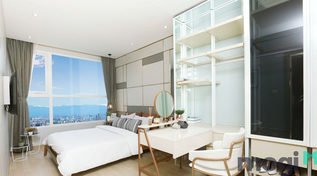Diện tích căn hộ dao động từ 45m2 đến 122m2 và được thiết kế từ 1 đến 3 phòng ngủ.