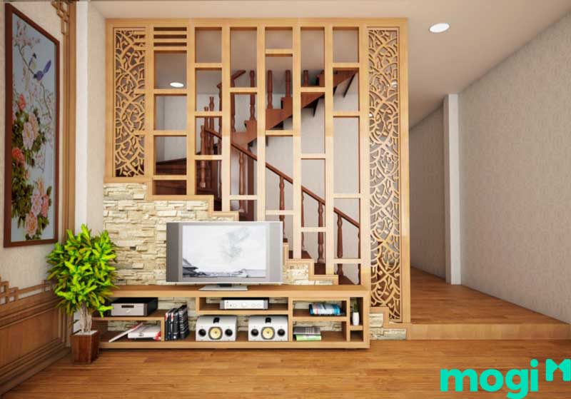Lam gỗ giúp không gian nhà thêm phần rộng rãi và thoáng mát 