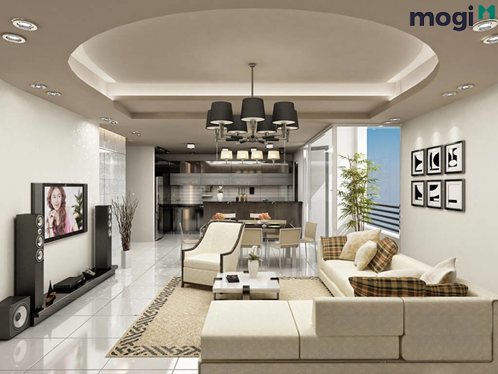 Trần thạch cao phòng khách hiện đại, đẹp tinh tế nhất 2021 | Mogi.vn