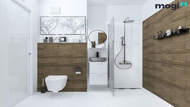 Đơn giản nhưng không thiếu thốn chính là điểm nhấn độc đáo cho thiết kế phòng tắm nhỏ 3m2