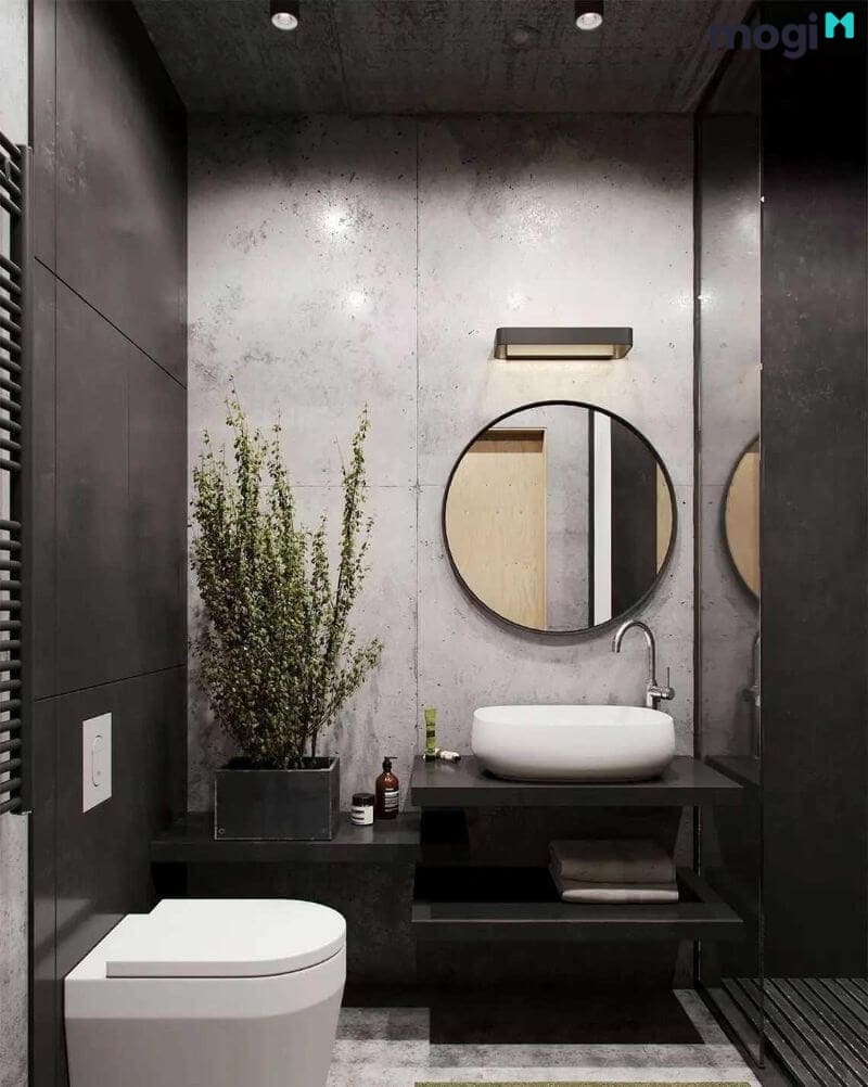 mẫu phòng tắm có sử dụng gương giúp "ăn gian" diện tích