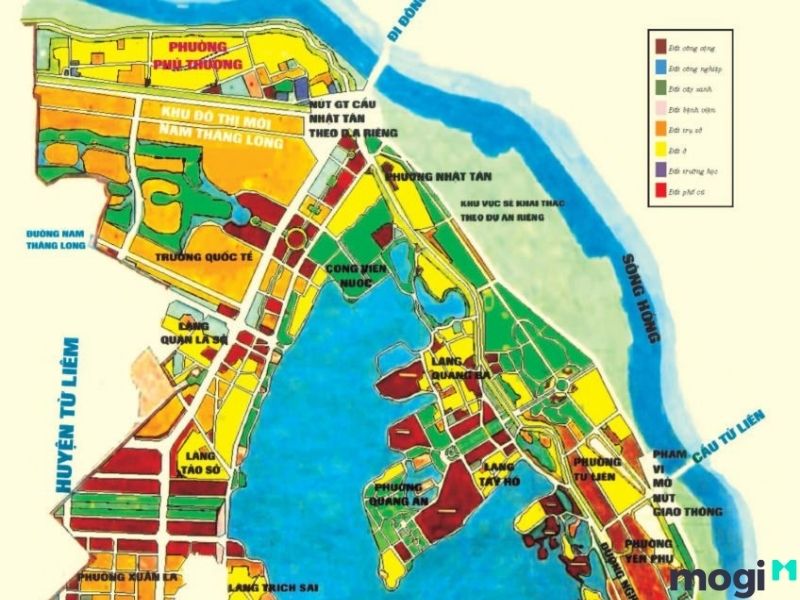 Bản đồ quy hoạch Hà Nội, quận Tây Hồ