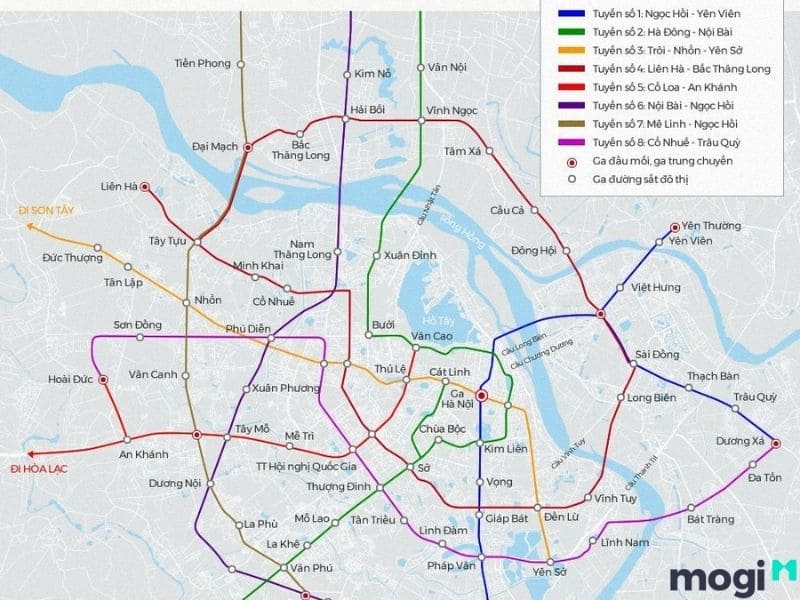 Bản đồ quy hoạch đường sắt Hà Nội