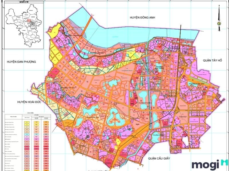 Bản đồ quy hoạch Hà Nội, quận Bắc Từ Liêm