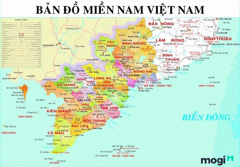 Miền Nam bao gồm có 17 tỉnh thành khác nhau