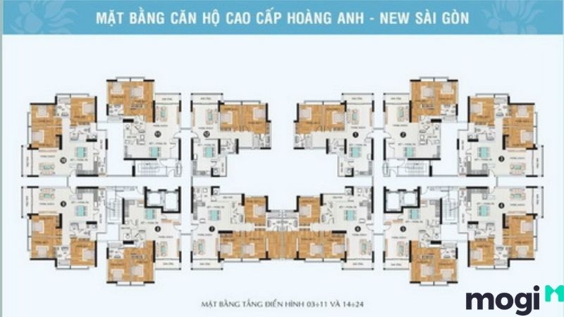 Mặt bằng chung cư Hoàng Anh Gia Lai 3
