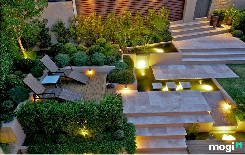 Nguồn sáng từ đèn led giúp sân vườn nhà bạn trở nên nổi bật