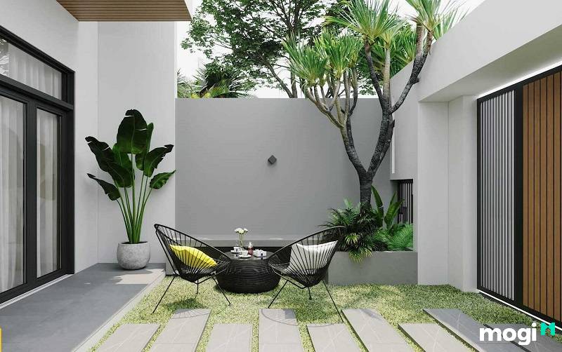 Thiết kế sân vườn cho nhà mái Thái