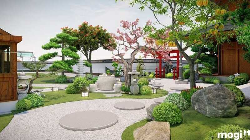 Sự thanh thoát là yếu tố không thể thiếu khi thiết kế sân vườn kiểu Nhật