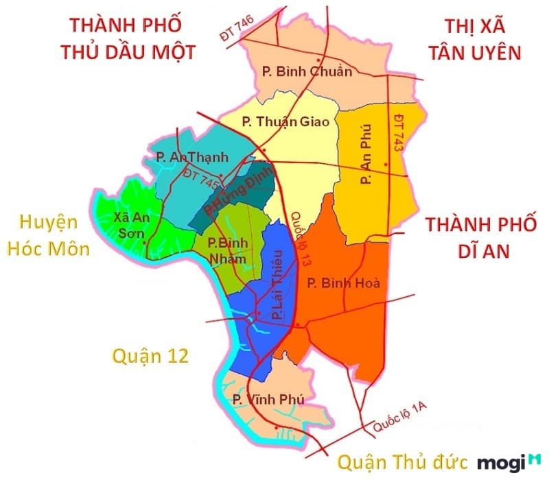 Tham khảo bản đồ của Thành phố Thuận An