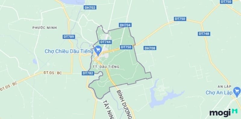 Tham khảo bản đồ huyện Dầu Tiếng