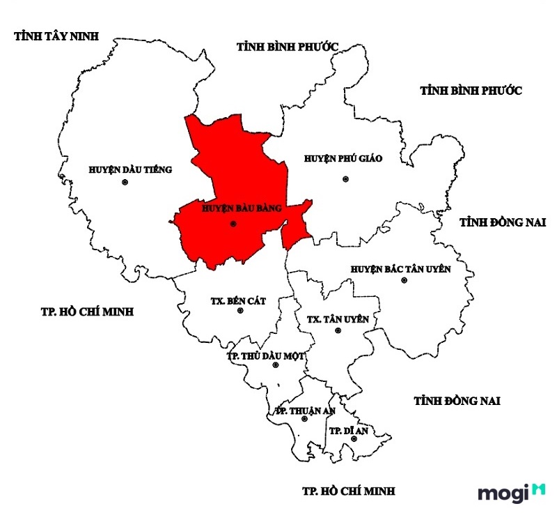 Tham khảo bản đồ huyện Bàu Bàng