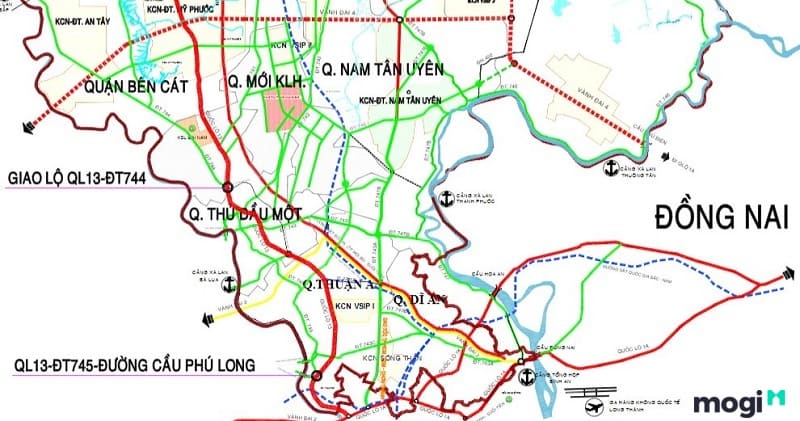 Bản đồ thông tin quy hoạch giao thông tỉnh Bình Dương