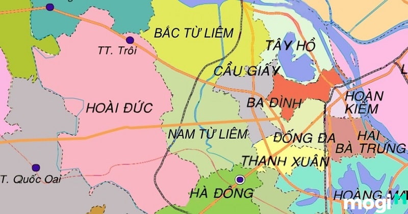 Nội thành Hà Nội gồm 12 quận