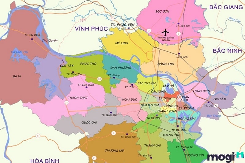 Thủ đô Hà Nội đang có 17 đơn vị hành chính huyện