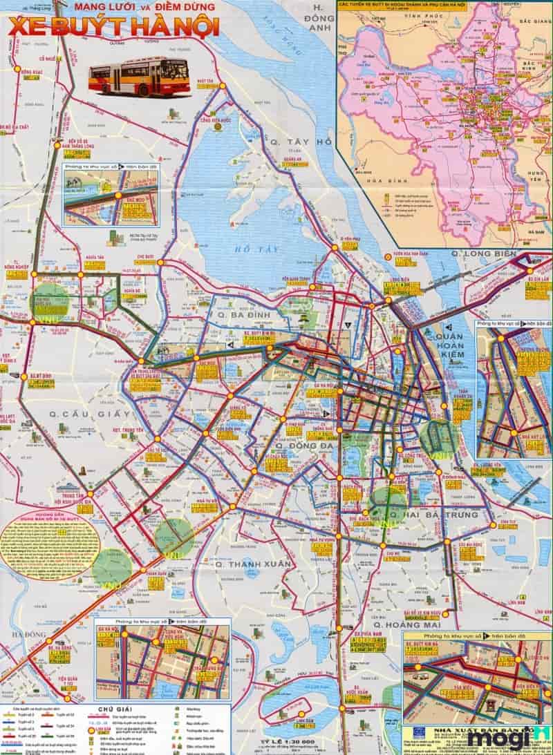 Bản đồ các tuyến xe buýt tại Thành phố Hà Nội