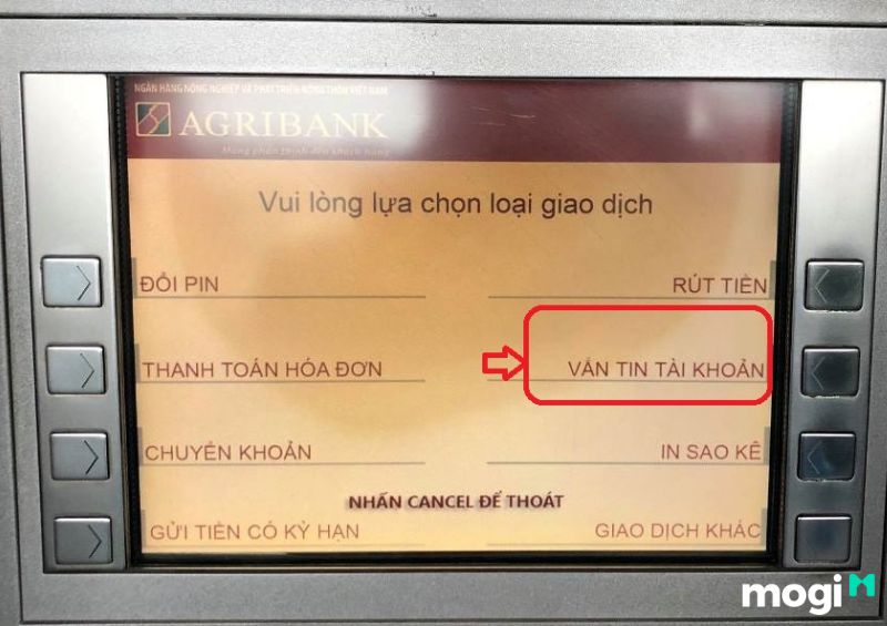 Kiểm tra số tài khoản tại cây ATM