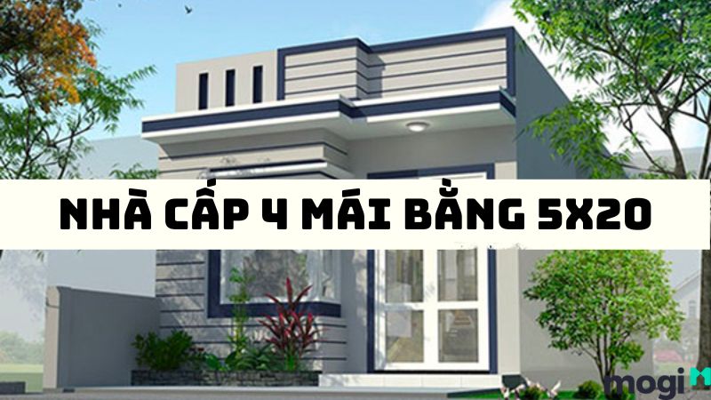 Mẫu nhà cấp 4 đẹp 5x20 chi phí thấp xây dựng đẹp 2022 - Siêu thị nội thất  số 1 Việt Nam - NoithatAlpha.com