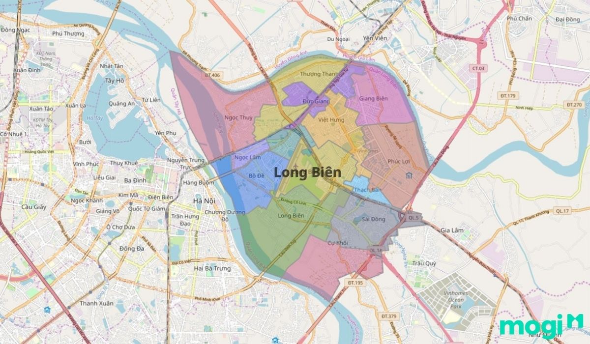 Vị trí địa lý quận Long Biên