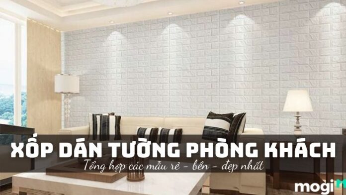 xốp dán tường phòng khách