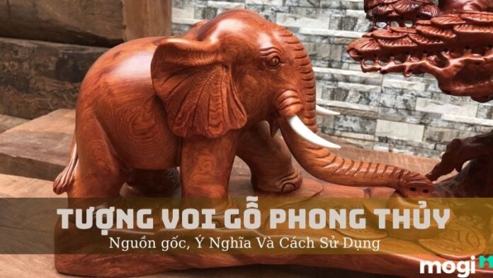 Tượng voi gỗ phong thủy