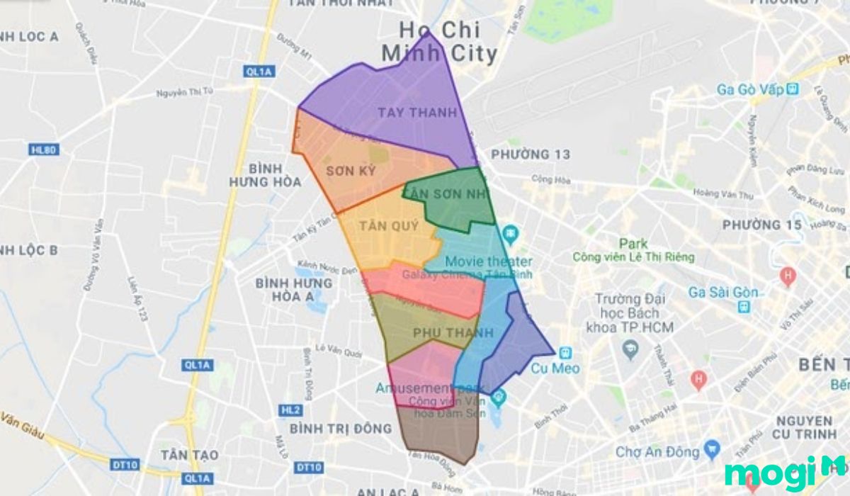 Bản đồ vị trí địa lý Quận Tân Bình