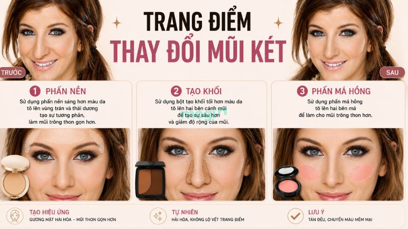 Mũi két là gì? Tốt hay xấu? Xem tướng số nam nữ chi tiết 7 Kỹ thuật trang điểm thay đổi dáng mũi két