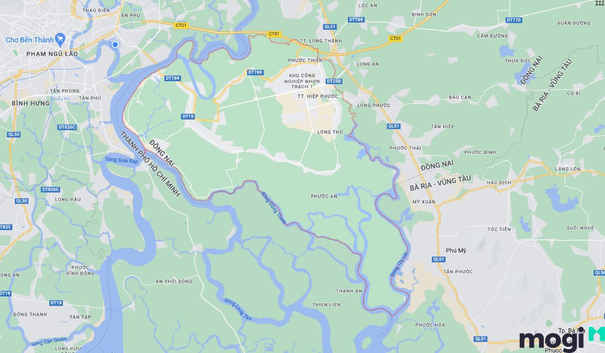 Vị trí địa lý huyện Nhơn Trạch