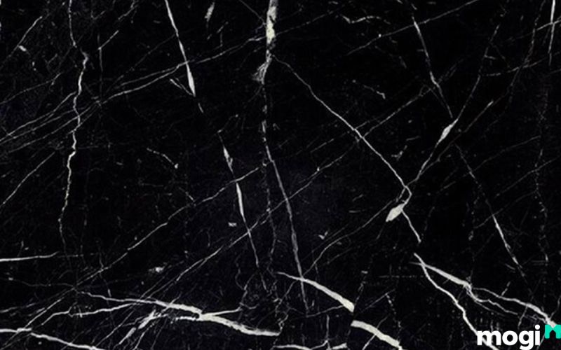 Đá Marble đen Negro Marquina chỉ trắng 