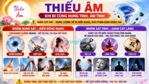 Nhóm hung tinh và ám tinh khi hội tụ sẽ làm giảm tính chất cát lành, khiến năng lượng Thiếu Âm dễ bị biến dạng