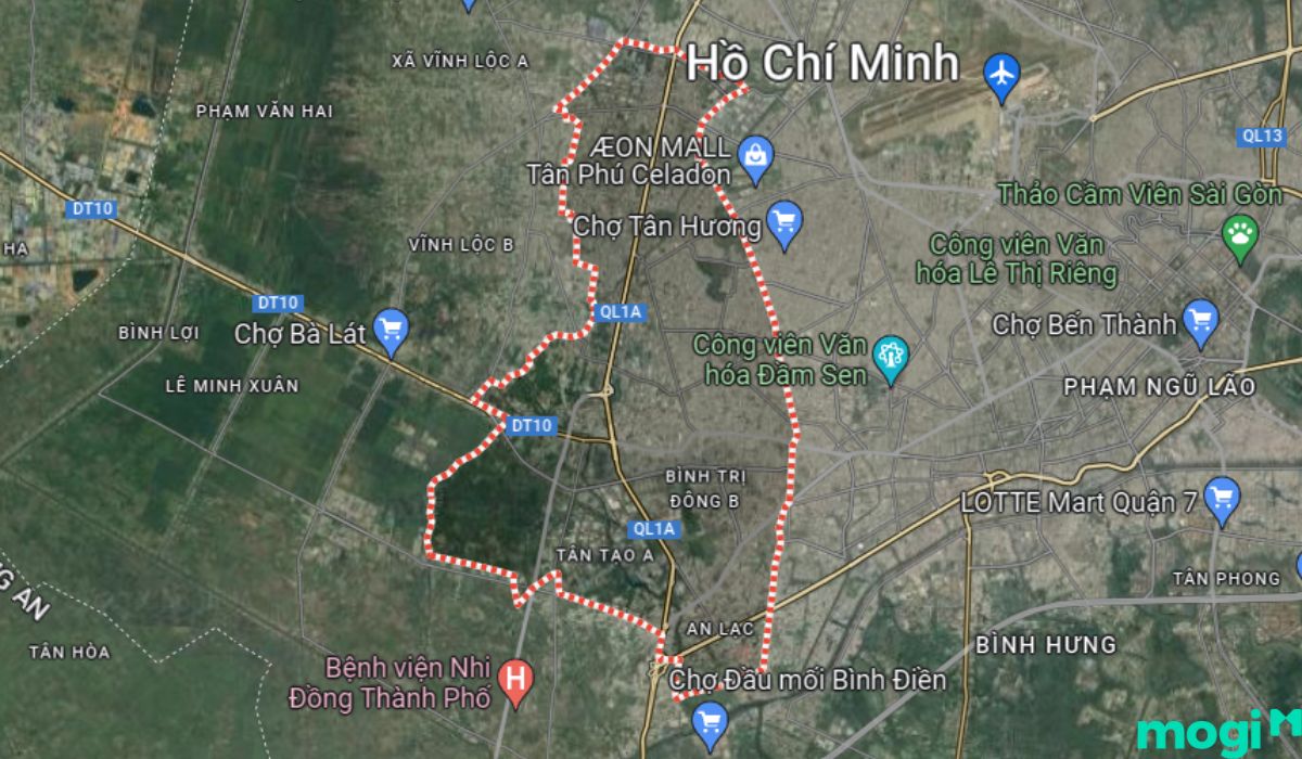 vị trí quận Bình Tân