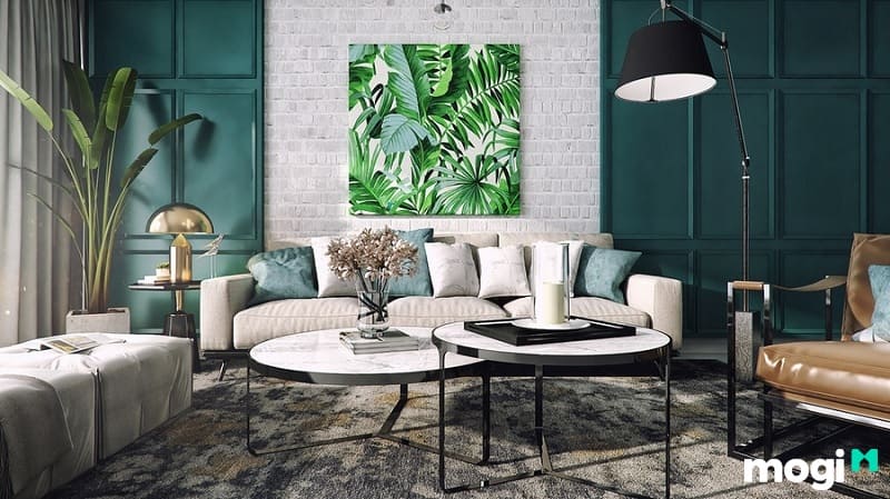 Nên chọn gạch ốp tường màu xanh lá để thể hiện một cách nổi bật nhất phong cách Tropical