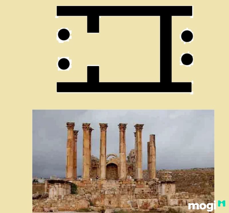 Nổi bật cho kiến trúc đền thờ Distyle có cột 2 phía là đền thờ thần Artemis