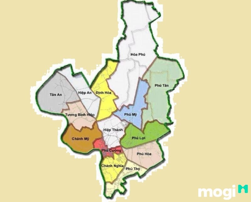 Bản đồ hành chính thành phố Thủ Dầu Một
